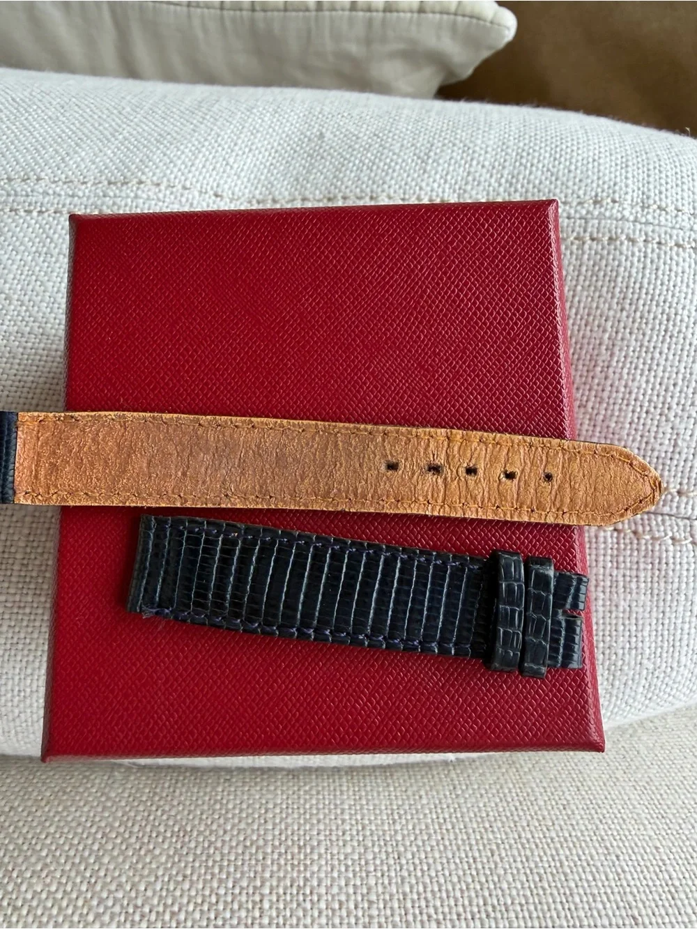CARTIER watch replacement Lizard tank bands from Paris - Picture 6 of 9